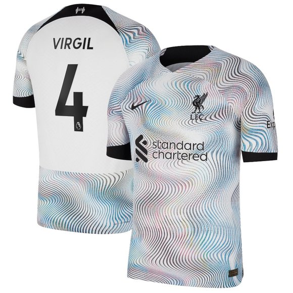 Virgil Van Dijk Liverpool Nike 2022/23 Away Vapor Match Authentic Player Jersey - Picture 10 of 10